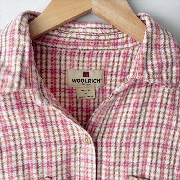 Woolrich Women's VTG Pink Plaid 100% Cotton BRY Size M Cabincore Fisherman - Picture 2 of 6